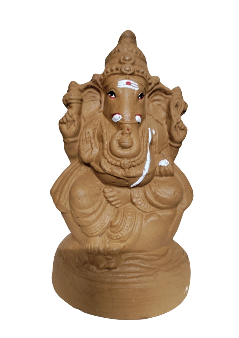 VINAYAGAR (GANESH) STATUE PURE CLAY 10 INCHES