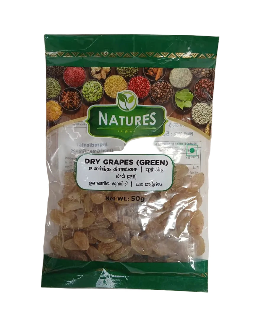NATURES GREEN RAISINS 50G