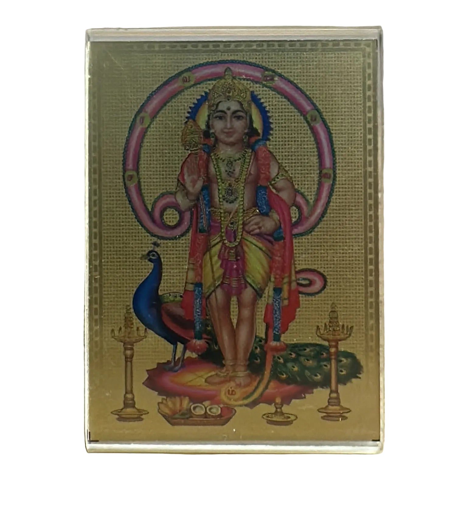 HINDU GOD PHOTO DASHBOARD FRAME (3.8 X 2.5 INCH) - MURUGAR