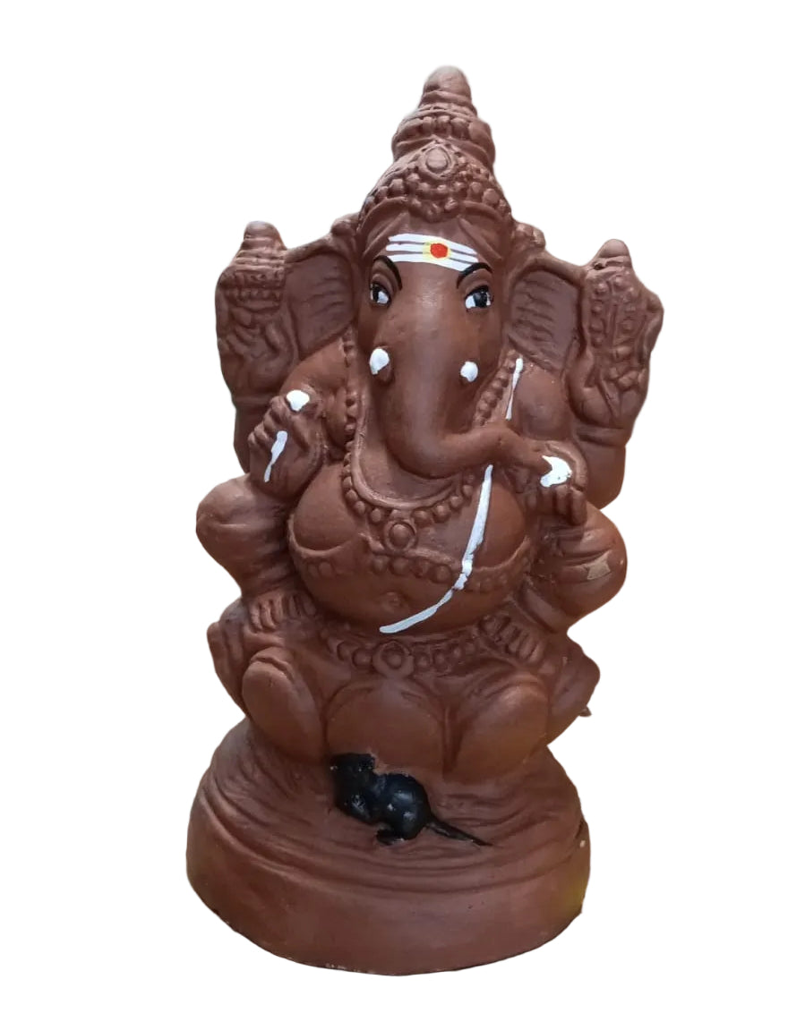 CLAY VINAYAGAR 10 INCHES - PURE (IDAMPURI)