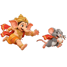 Vinayagar chasing Mushigar