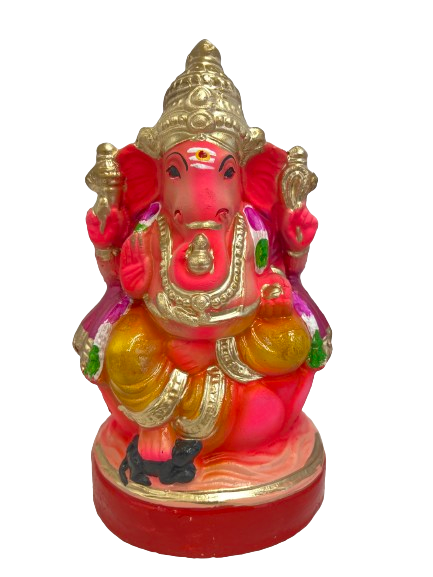 VINAYAGAR (GANESH) STATUE  10 INCHES FULL COLOR  - PINK