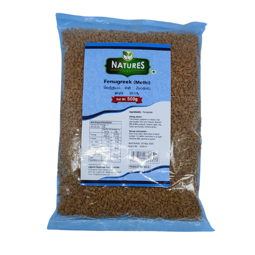 NATURES  METHI SEEDS (FENUGREEK SEEDS) 500GMS