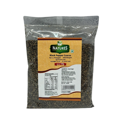 Buy Natures Black Pepper Coarse 100G Online