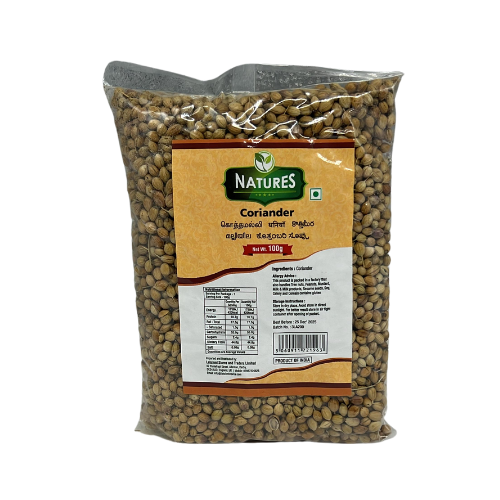 NATURES CORIANDER SEEDS (WHOLE DHANA) 100G