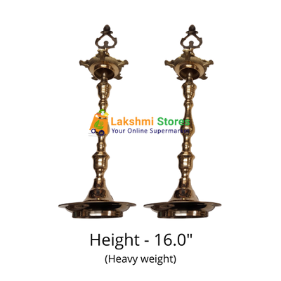 Buy KUTTHU VILAKKU (BRASS DIYA LAMP)-16.0 INCHES HW Online in UK