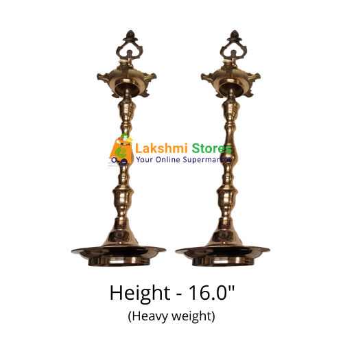 Buy KUTTHU VILAKKU (BRASS DIYA LAMP)-16.0 INCHES HW Online in UK