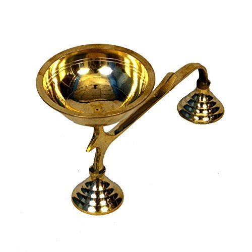 Buy BRASS SAMBURANI HOLDER (DHUPAKAL) (4X5.5 INCHES) Online