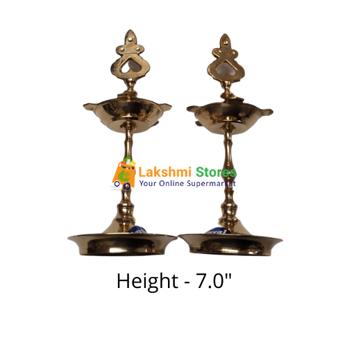 Buy Kutthu Vilakku (Brass Diya Lamp) One Pieces - 7.0 Inches Online