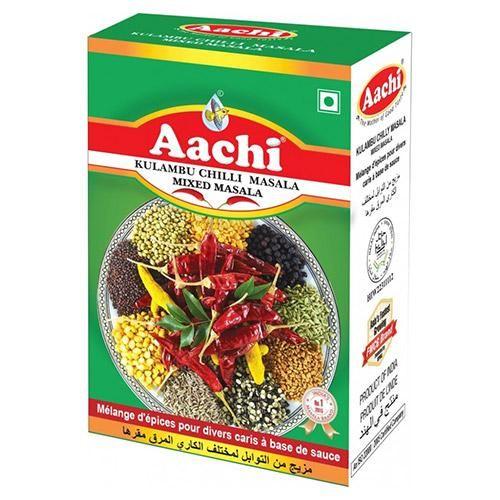 Aachi Kulambu Chilli Powder 100g – Spicy Indian curry and sambar seasoning.