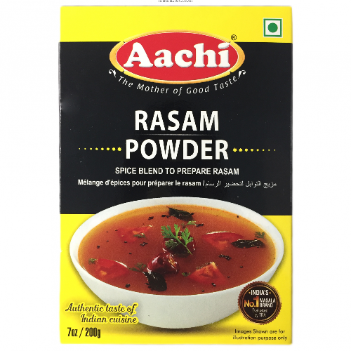 Aachi Rasam Powder 100g – Traditional South Indian spice blend for flavorful rasam soup.