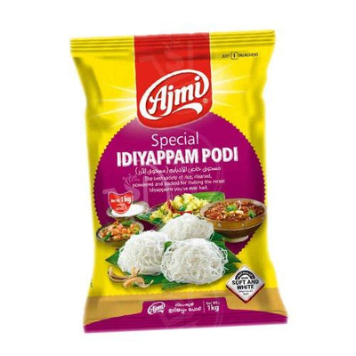 Ajmi Fresh Made Idiyappam Podi 1kg – Soft flour mix for string hoppers.