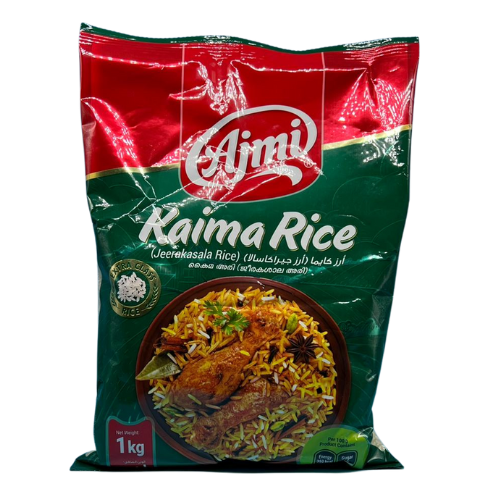 Ajmi Kaima Rice 1kg – Aromatic short-grain rice for biryani and pulao.