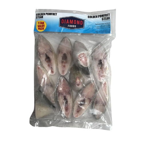 Buy Diamond Foods Frozen Golden Pomfret Steak Online From Lakshmi Stores