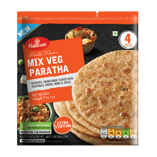 HALDIRAMS FROZEN MIX VEG PARATHA 400G