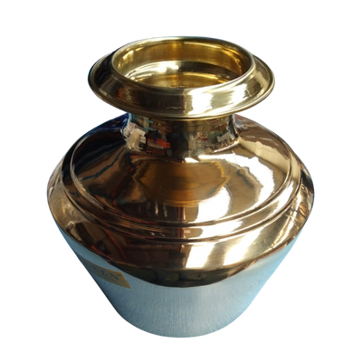 BRASS PLAIN KUDAM - 9 INCHES