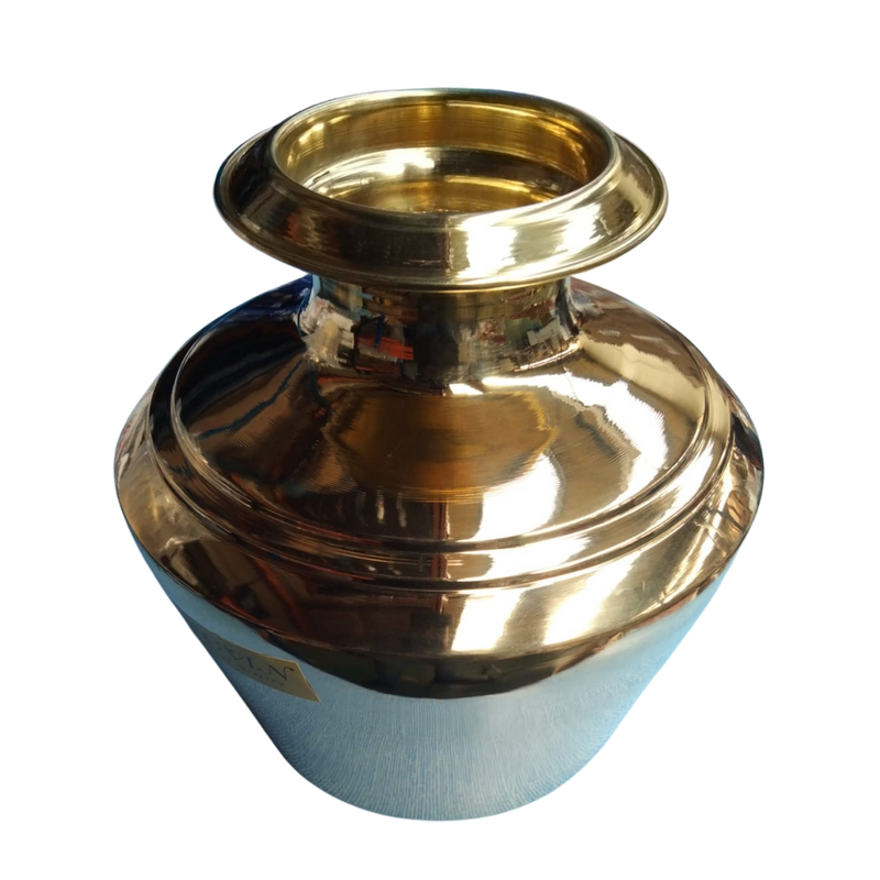 BRASS PLAIN KUDAM - 9 INCHES