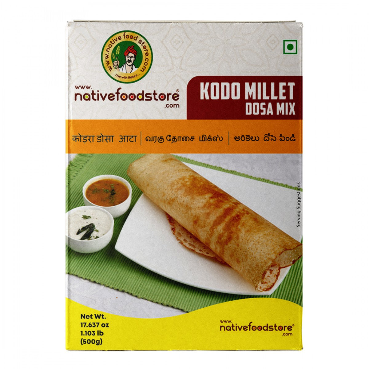 Buy NATIVE FOOD STORES Millet Dosa Mix 500g Varagu Online