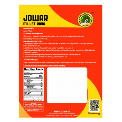Buy native food store great millet jowar rava Online in UK