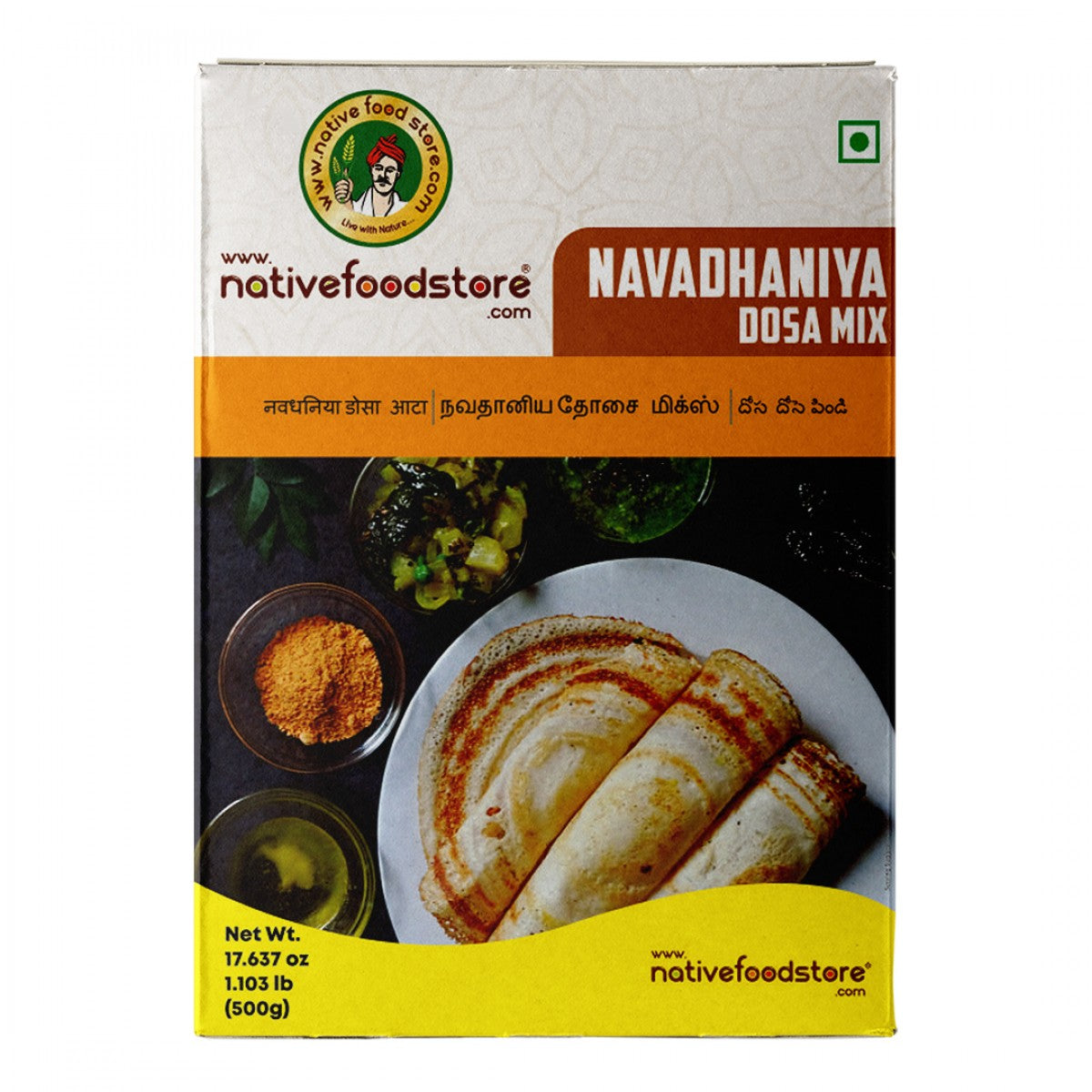 Buy NATIVE FOOD STORE Millet Dosa Mix 500g Navadhaniya Online
