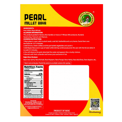 Buy native food store pearl millet kambu rava Online in UK