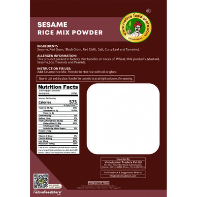 Buy native food store sesame ellu rice mix Online in UK