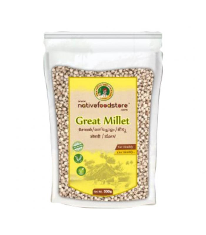 NATIVE FOOD STORE WHITE CHOLAM - GREAT MILLET 500 GMS