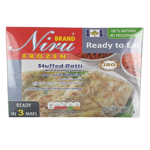 Buy NIRU Stuffed Roti with Coconut Sambol 400g Online