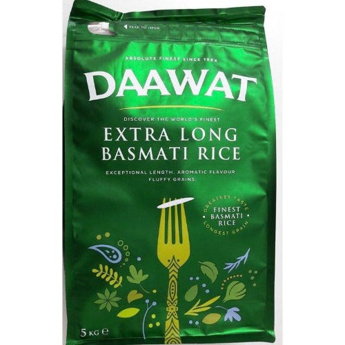 Buy Daawat 1121 Basmati Rice (Extra Long) Green Bag 5Kg Online