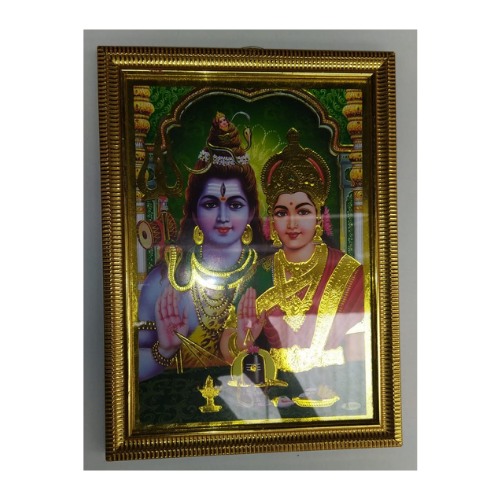 Buy Hindu God Photos with Frame - Shiva+Parvati Online