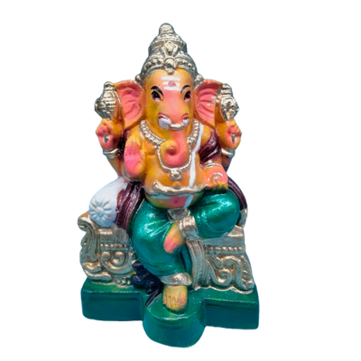 Buy Ganesh Statue Online,  Yellow Clay Ganesh Statue, Lakshmi Stores from UK