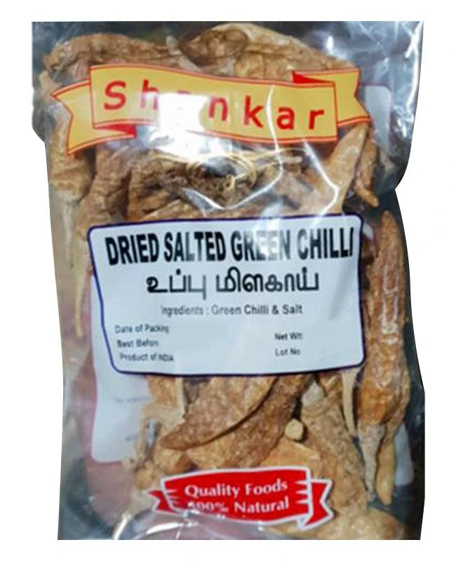 Buy Shankar Dried Salted Green (Curd) Chilli 100G Online