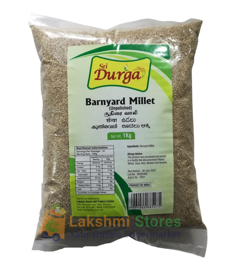 SRI DURGA UNPOLISHED MILLET 1KG KUTHIRAIVALI (BARNYARD MILLET